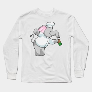 Elephant as Chef with Salt shaker Long Sleeve T-Shirt